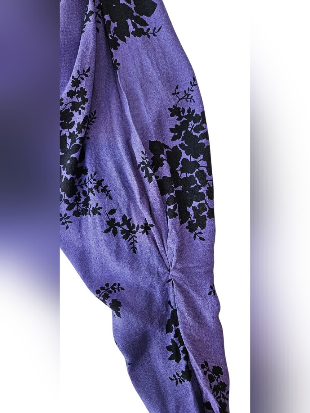 Zara Women's Small Purple & Black  Floral Mini Dress With Ruffle Hem - Picture 5 of 16